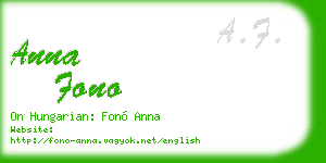 anna fono business card